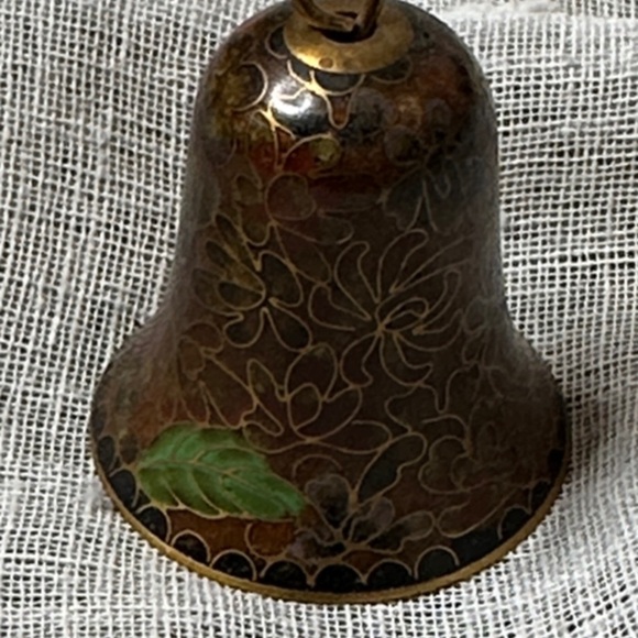 Vintage Lillian Vernon Chinese Cloisonné Bell 1980s 2" x 1.75" Flower Design EUC - Picture 9 of 9